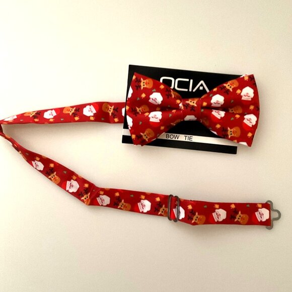 SANTA AND REINDEER HOLIDAY BOWTIE UNISEX COSPLAY - Picture 2 of 6